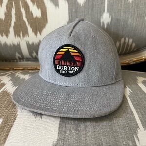 🏔️ Kids Burton Underhill 💯 Cotton SnapBack Hat Cap Gray Sunset Mountain
